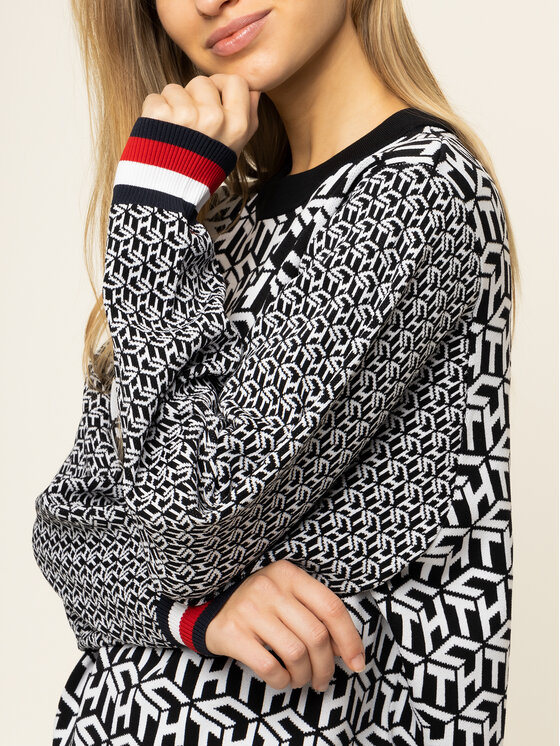 Tommy Hilfiger Tommy Hilfiger Sveter Cerra WW0WW27014 Čierna Oversize