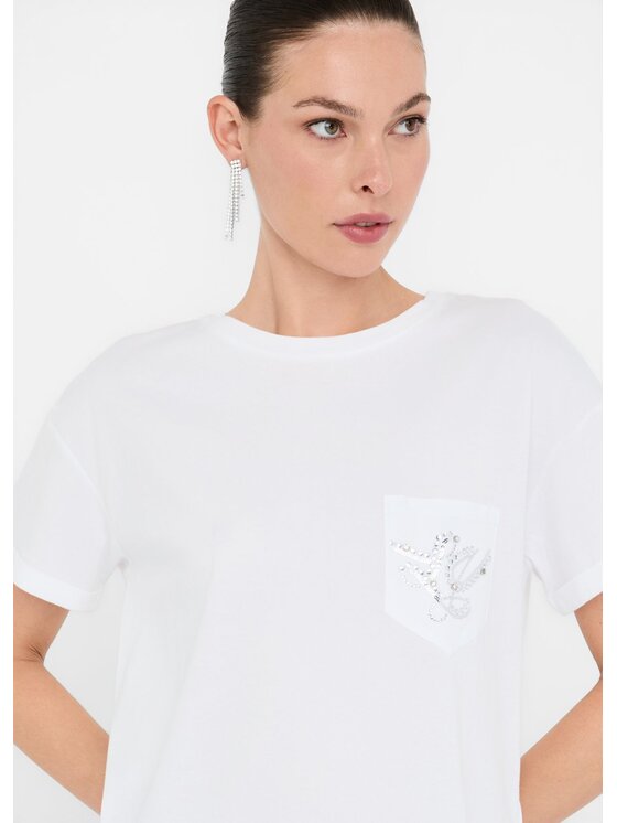 Liu Jo Liu Jo T-shirt UF5257JS904M9785 Bianco Regular Fit