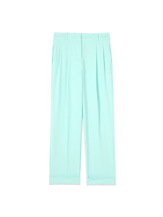 Oltre Oltre Spodnie materiałowe P003R008871N005 Turkusowy Regular Fit