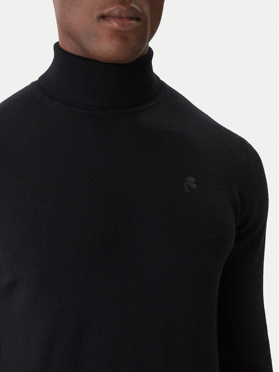 KARL LAGERFELD KARL LAGERFELD Bluză cu gât 655058 554399 Negru Regular Fit
