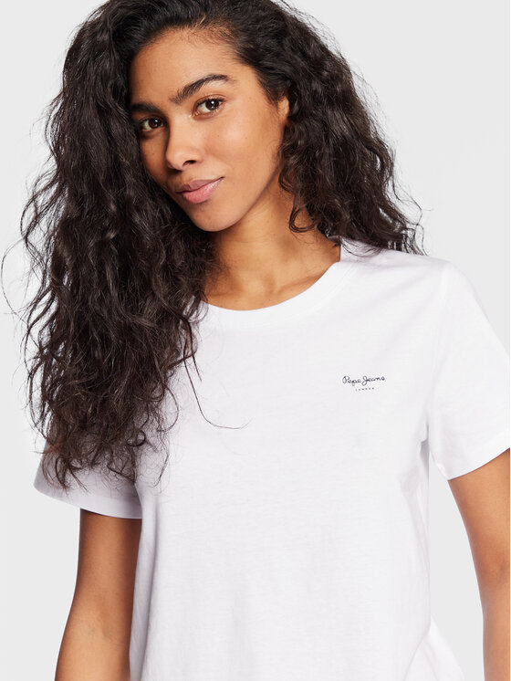 Pepe Jeans Pepe Jeans Póló Wendy Chest PL505481 Fehér Regular Fit