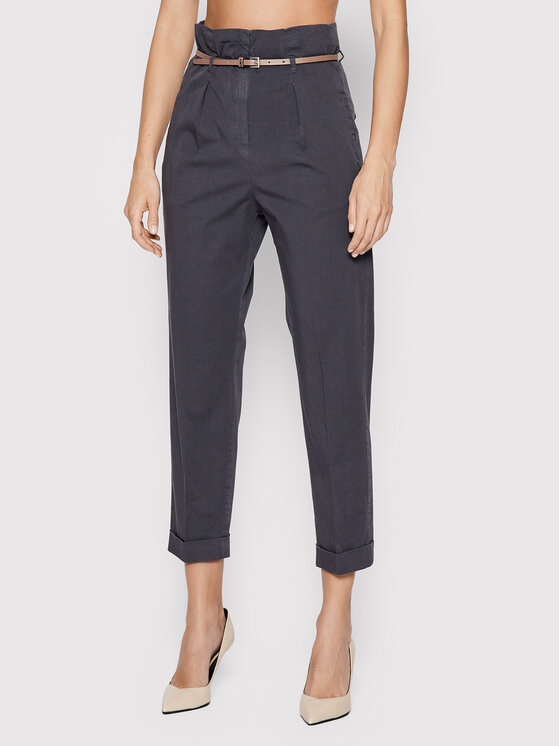 Peserico Hlače iz tkanine P04703T30A Siva Regular Fit