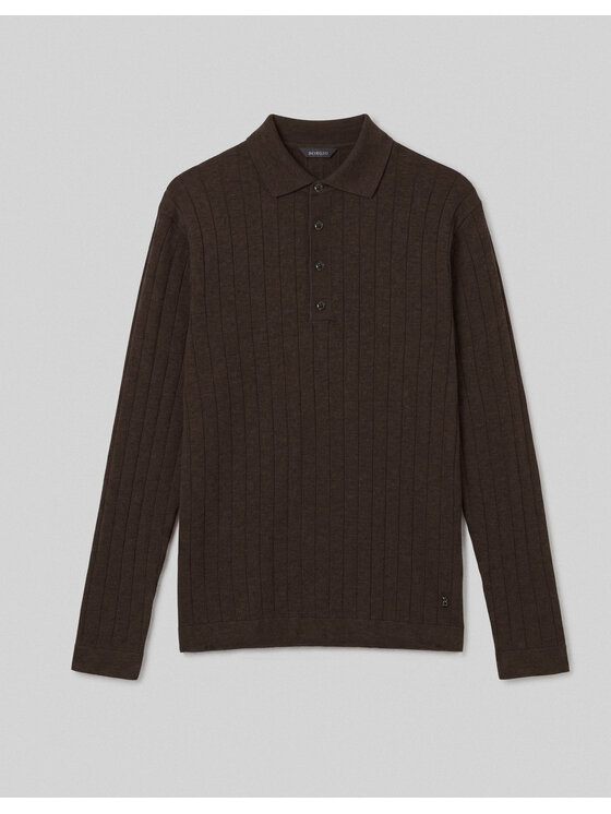 Borgio Borgio Sweter pastrengo Brązowy Slim Fit
