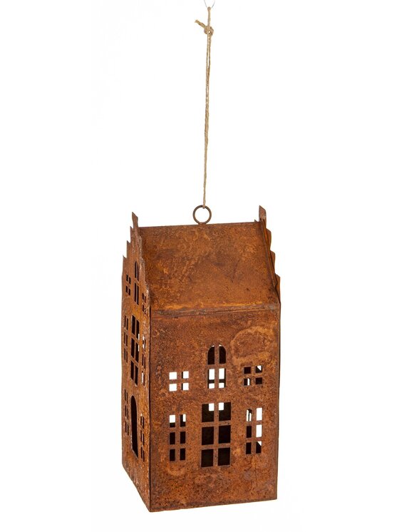 MIAhome MIAhome Figurka domek metalowy rdzawy RUGGINE Pomarańczowy