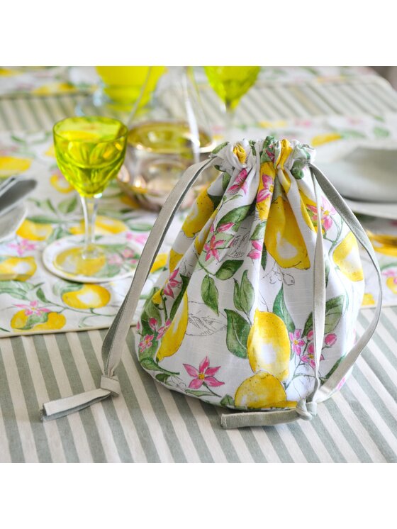 Roseberry Home Roseberry Home Podkładka na stół Mini dwustronne z motywem cytryn Lemonade & Stripes Żółty