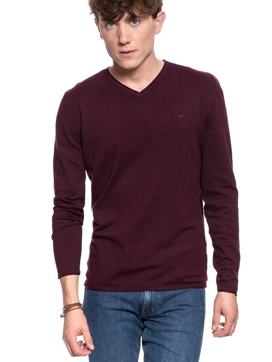 Mustang Mustang Maglione EMIL V ROLLEDGE Rosso Regular Fit