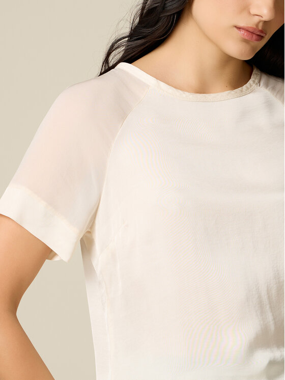 Oltre Oltre Blusa 2118J000905N021 Bianco Regular Fit