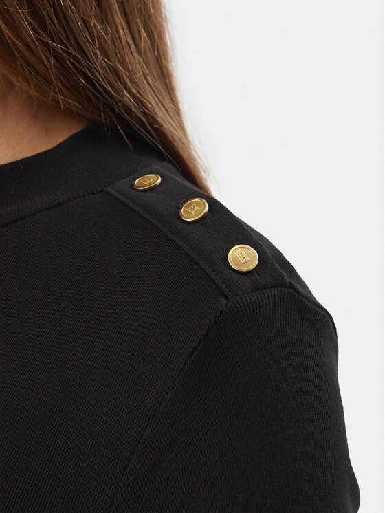 Tommy Hilfiger Tommy Hilfiger Kleid für den Alltag WW0WW51726 Schwarz Slim Fit
