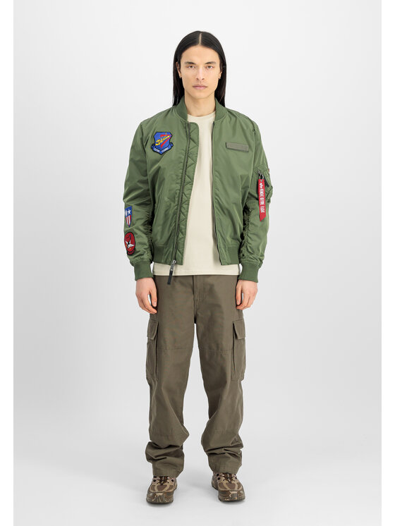 Alpha Industries Alpha Industries Bundy bomber MA-1 TT Flying Tigers Light Bomber Jacket Zelená Slim Fit
