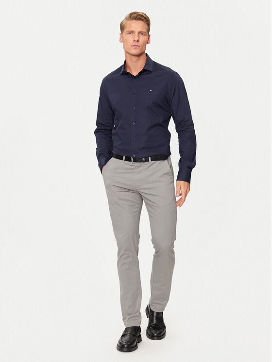 Tommy Hilfiger Tommy Hilfiger Marškiniai MW0MW38347 Tamsiai mėlyna Slim Fit