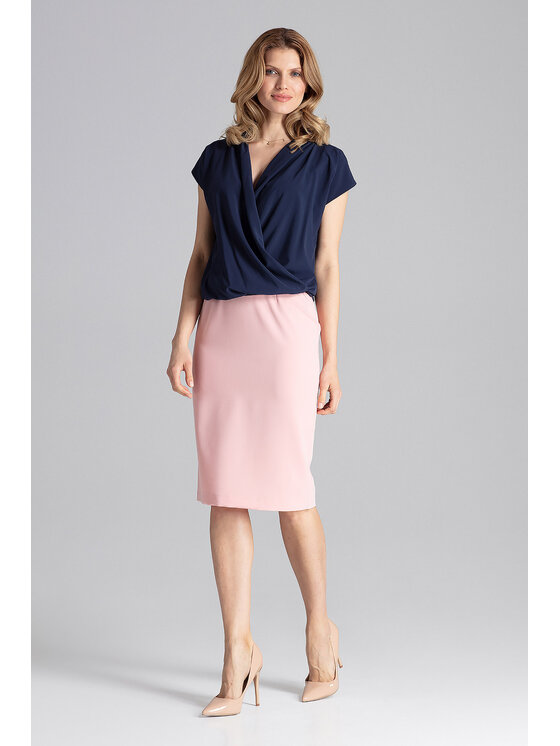 FIGL FIGL Blúzka M652 Tmavomodrá Regular Fit
