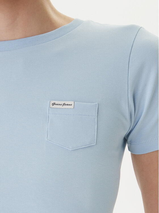 Guess Guess Majica W5RI52 J1314 Svetlo modra Regular Fit