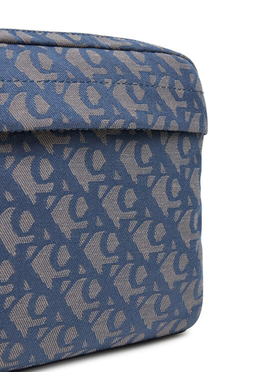 Calvin Klein Calvin Klein Saszetka Slouched Monogram Mini Zip Fligh LV04G3175G Błękitny