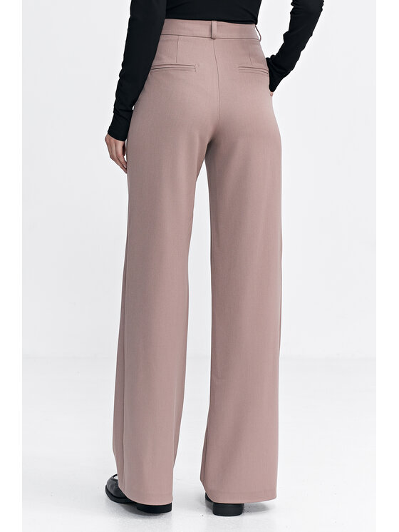 NIFE NIFE Kalhoty z materiálu SD104 Béžová Relaxed Fit