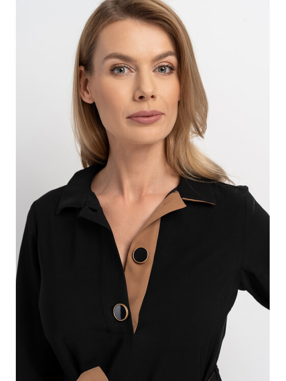 CLICK CLICK Každodenné šaty 60-6052 Čierna Premium Fit