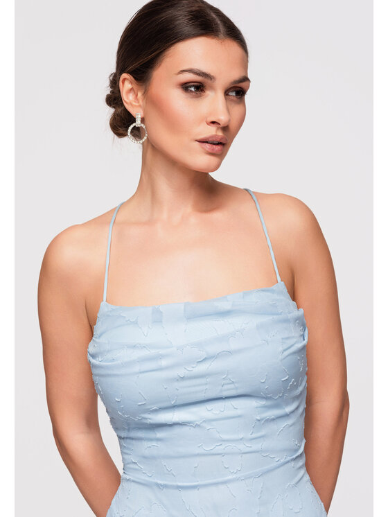 Ombre Ombre Sukienka wieczorowa LA-OM-DLR307 Niebieski Slim Fit