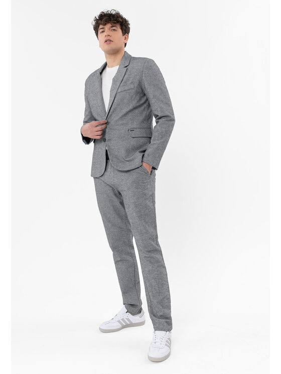 Volcano Volcano Marynarka JB-AURO Szary Regular Fit