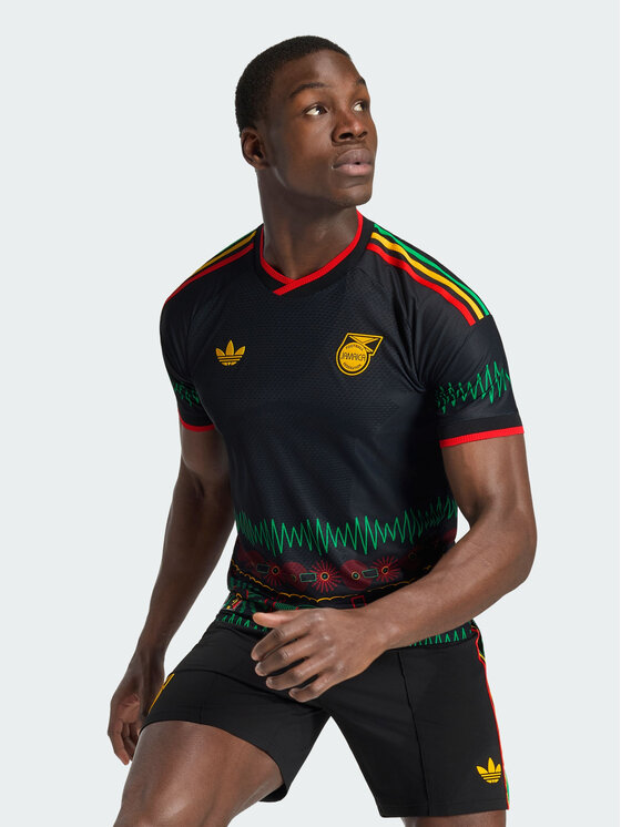 adidas adidas Koszulka techniczna Jamaica 26 x Bob Marley Away Authentic Jersey Czarny Slim Fit