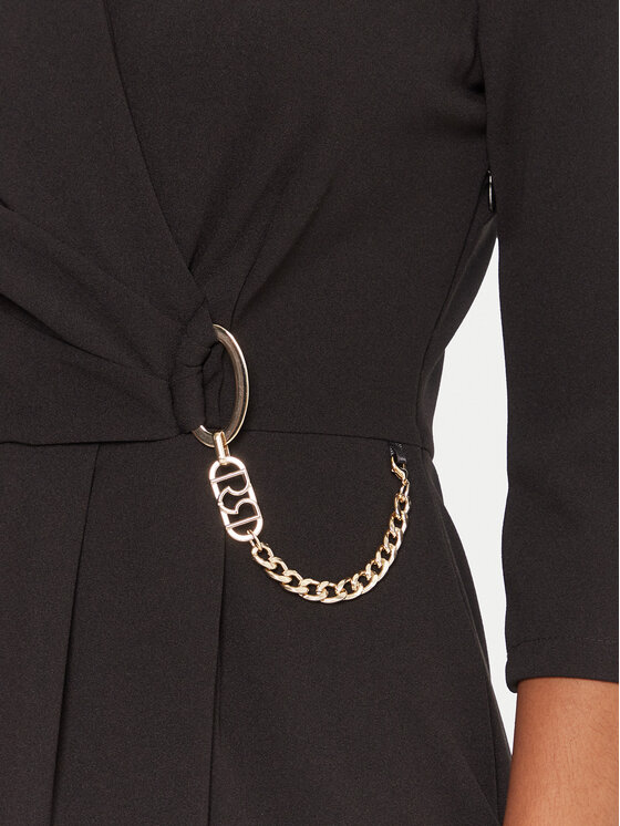 Rinascimento Rinascimento Koktejlové šaty CFC0020071002 Čierna Regular Fit