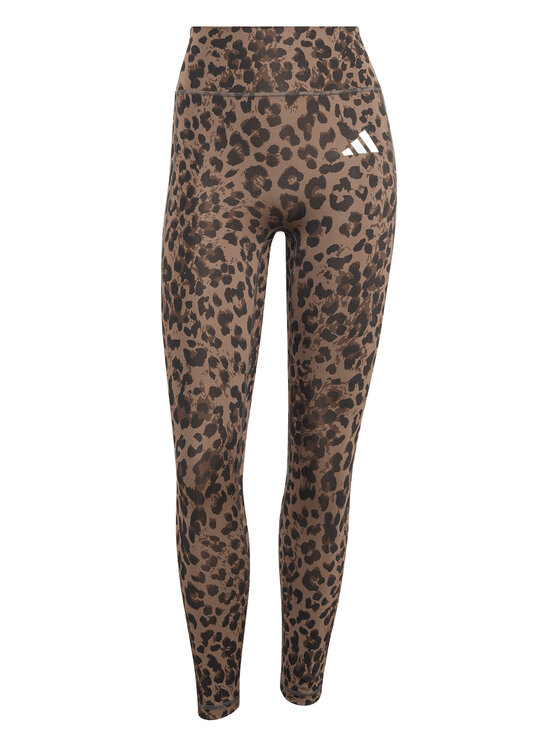 adidas adidas Colanți Optime Essentials 3-Stripes KZ2520 Maro Slim Fit