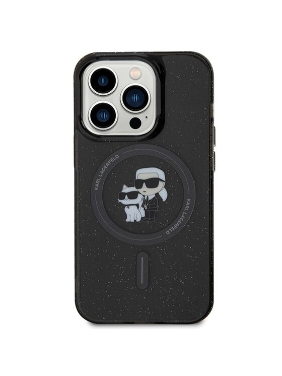 KARL LAGERFELD KARL LAGERFELD Etui na telefon Choupette Glitter MagSafe Czarny