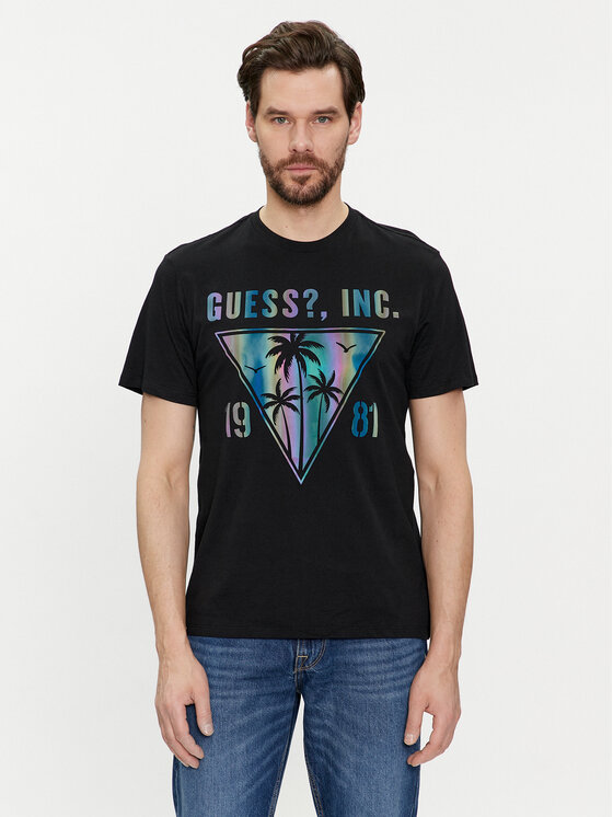 Guess T-krekls M4GI47 K9RM1 Melns Regular Fit