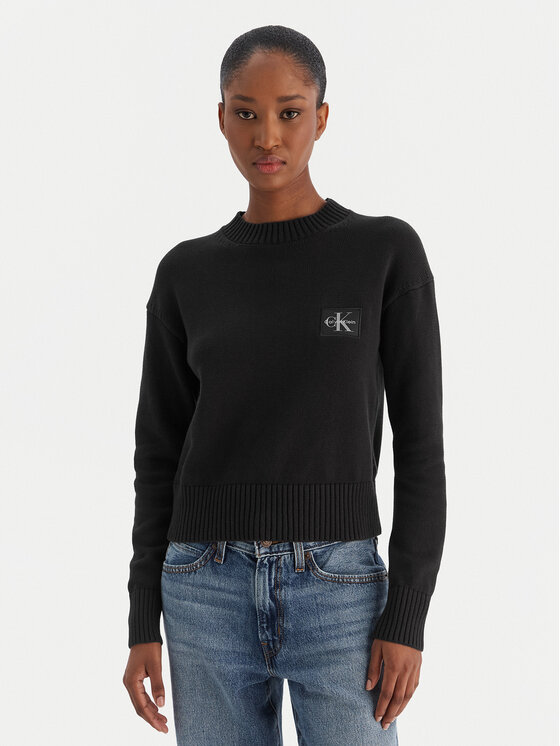 Calvin Klein Jeans Calvin Klein Jeans Sweater Ck Embro Badge LV047D351G Fekete Regular Fit