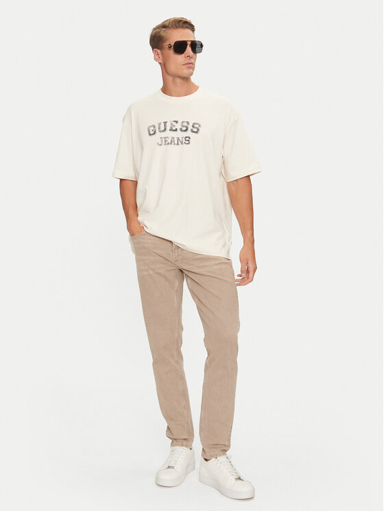 Guess Guess Tricou M4BI78 K8FQ4 Écru Oversize