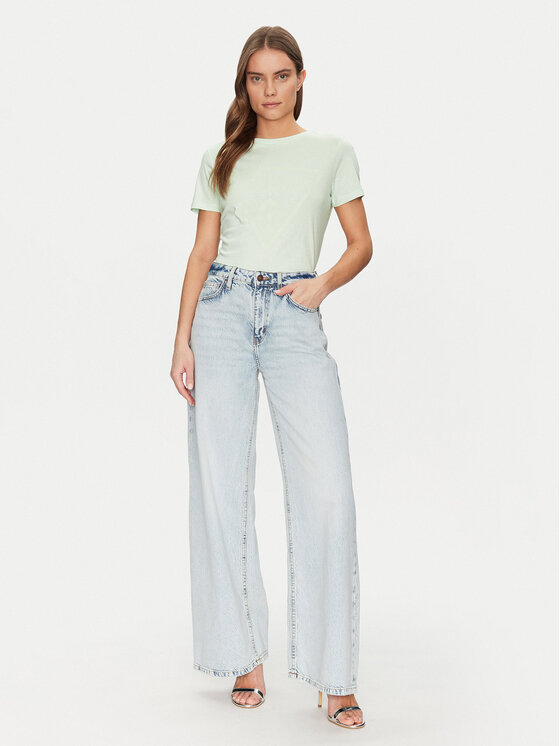 Guess Guess T-Shirt V2YI07 K8HM0 Zielony Regular Fit