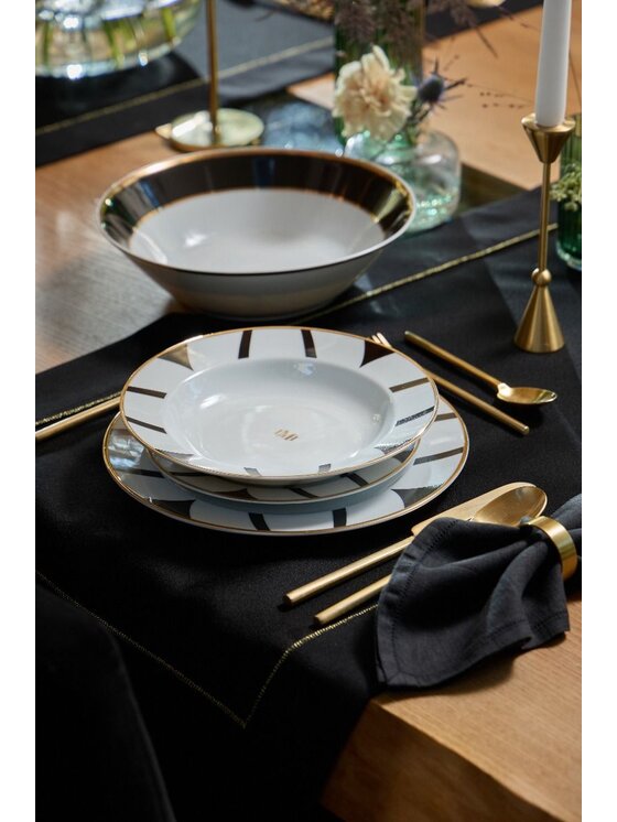 La Mania La Mania Bieżnik Bauhaus Black & Gold II Czarny