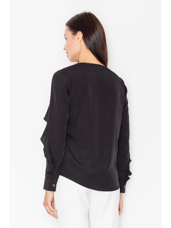 FIGL FIGL Bluzka M466 Czarny Regular Fit