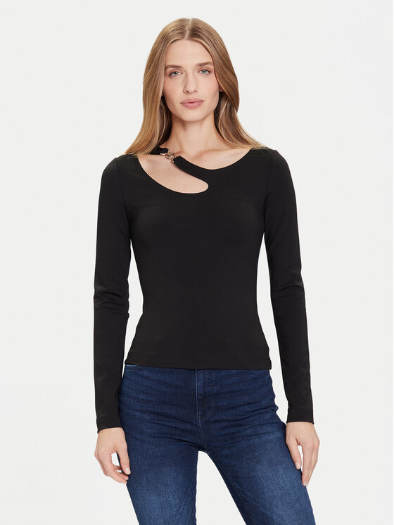 Guess Guess Blúz W5BP18 KC7M2 Fekete Slim Fit