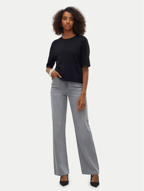 Vero Moda Vero Moda Sweter Silje 10320460 Czarny Oversize