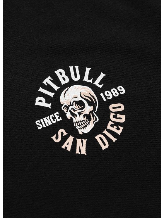 PITBULL PITBULL T-Shirt Koszulka męska Loose Fit SKULL LOGO XL Czarny Regular Fit