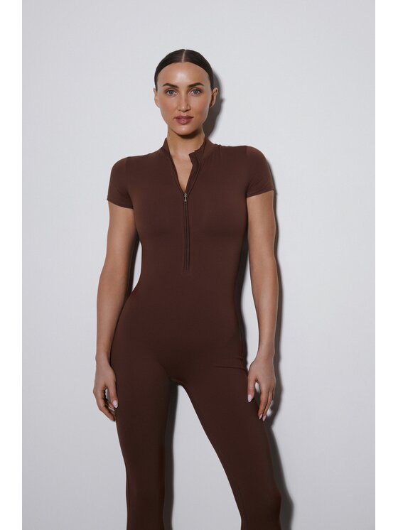 Estro Estro Kombinezon ER00119503 Brązowy ciemny Slim Fit