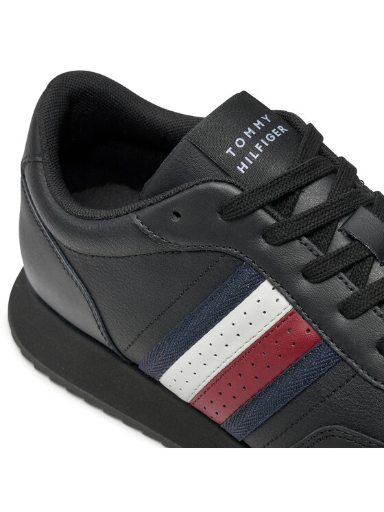 Tommy Hilfiger Tommy Hilfiger Tenisice Runner Evo Lth Mix Ess FM0FM05121 Crna