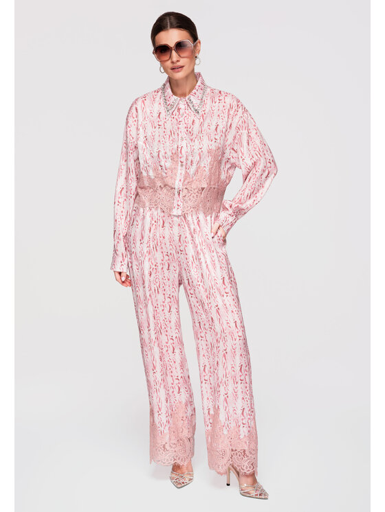 Ombre Ombre Koszula OW-SH-E0017 Różowy Loose Fit