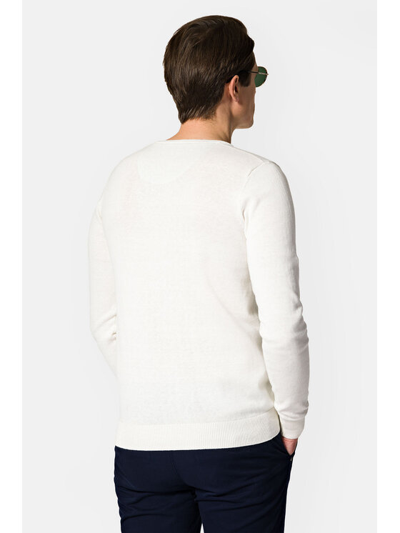Lancerto Lancerto Sweter Harrison SW073123000006 Biały Regular Fit