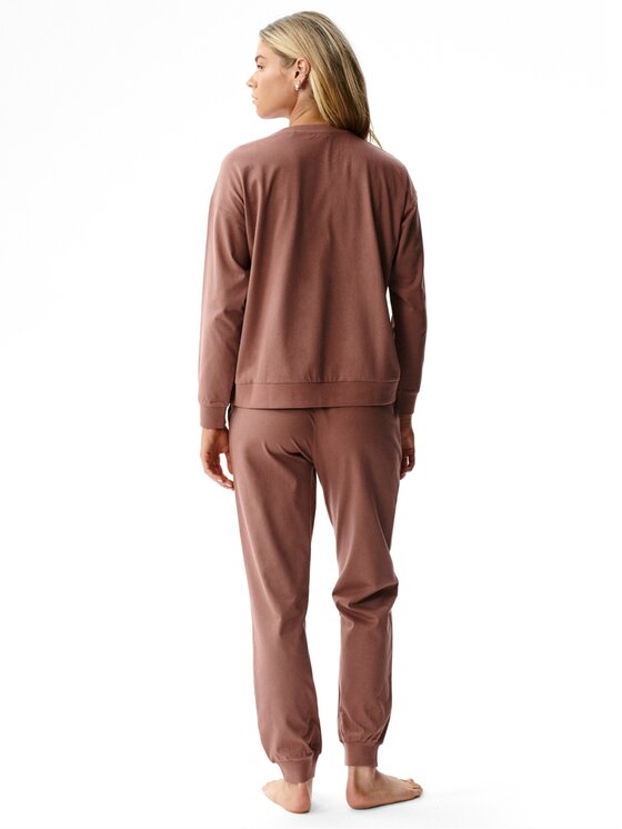 Atlantic Atlantic Piżama Leaf Lounge Peach Effect Brązowy Regular Fit