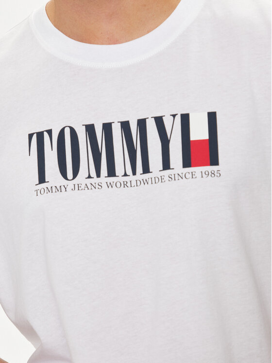 Tommy Jeans Tommy Jeans T-krekls DNA Flag DM0DM18533 Balts Regular Fit