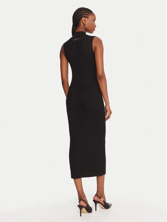 Guess Guess Trikotažinė suknelė W5BK23 Z3OW2 Juoda Slim Fit