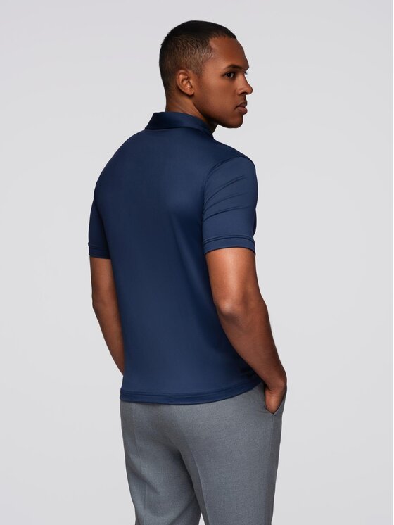 Ombre Ombre Polo OM-POSS-0150 Granatowy Regular Fit