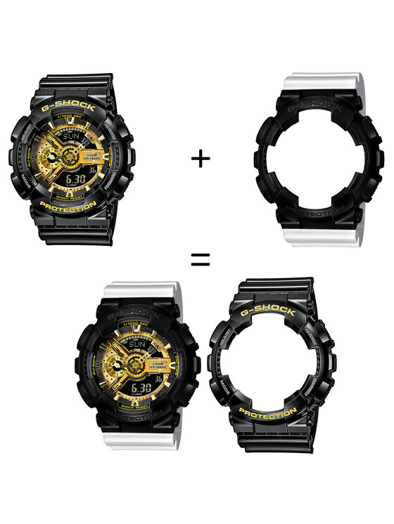 Casio Casio Zegarek SET GA-110GB-1AER + BEZEL 10523429 + PASEK 1034771 Biały