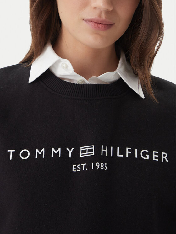 Tommy Hilfiger Tommy Hilfiger Džemperis ar kapuci WW0WW47831 Melns Regular Fit