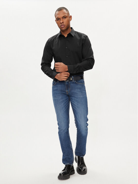 Guess Guess Koszula Sunset M1YH20 W7ZK1 Czarny Slim Fit