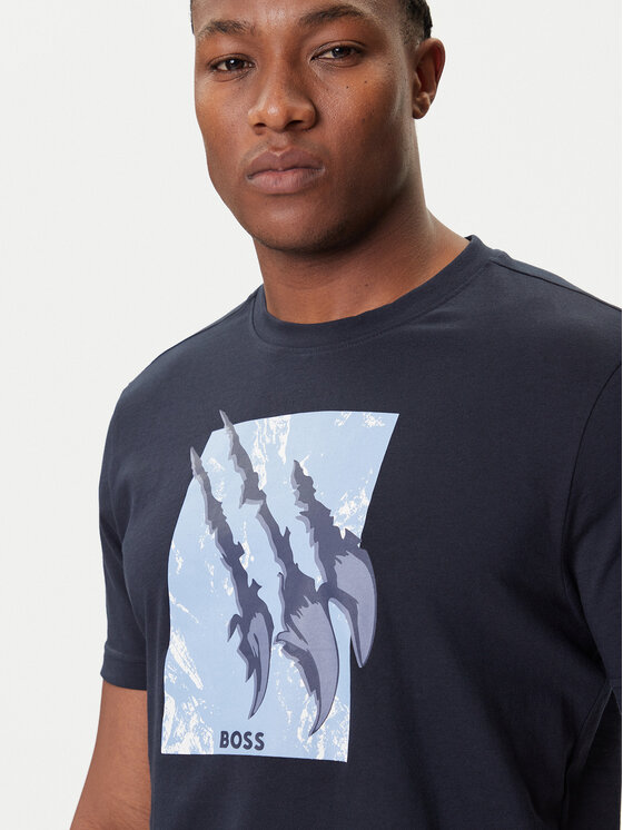 BOSS BOSS T-krekls Te_Animali 50546362 Tumši zils Regular Fit