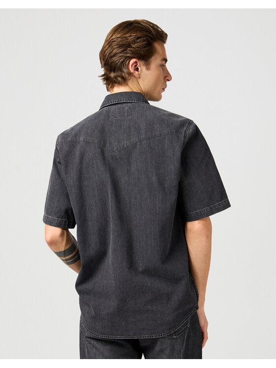Wrangler Wrangler Koszula SS WESTERN SHIRT Czarny Regular Fit