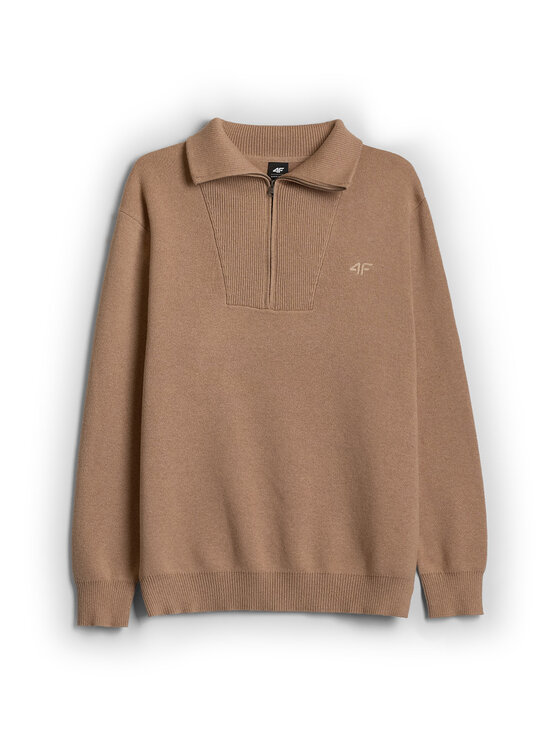 4F 4F Sweter CITY FORM Beżowy Regular Fit
