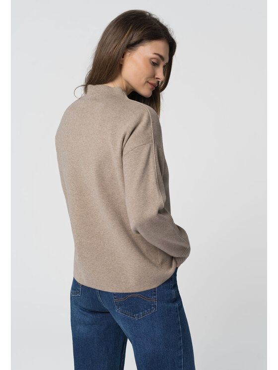 Volcano Volcano Sweter S-SARA Beżowy Regular Fit