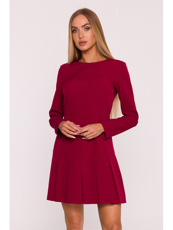 Made of Emotion Made of Emotion Sukienka wieczorowa M872 Bordowy Modern Slim Fit